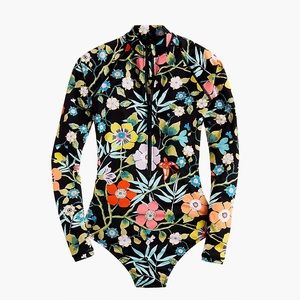 JCrew Long-sleeve swimsuit in Liberty print